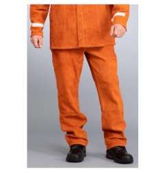 Pantalon de soudeur en cuir croûté RHT - Orange