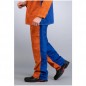 Pantalon de soudeur en cuir croûté RHT et coton - Orange/Bleu