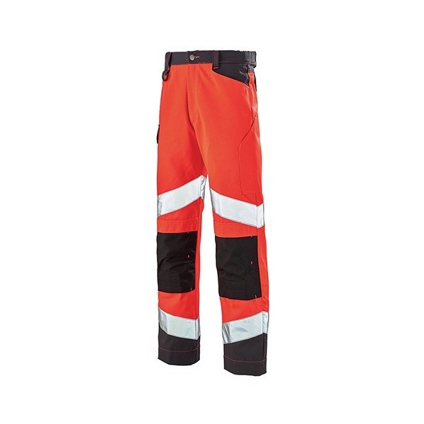 Pantalon Haute visibilité Fluo Tech - Rouge Fluo / Gris charcoal