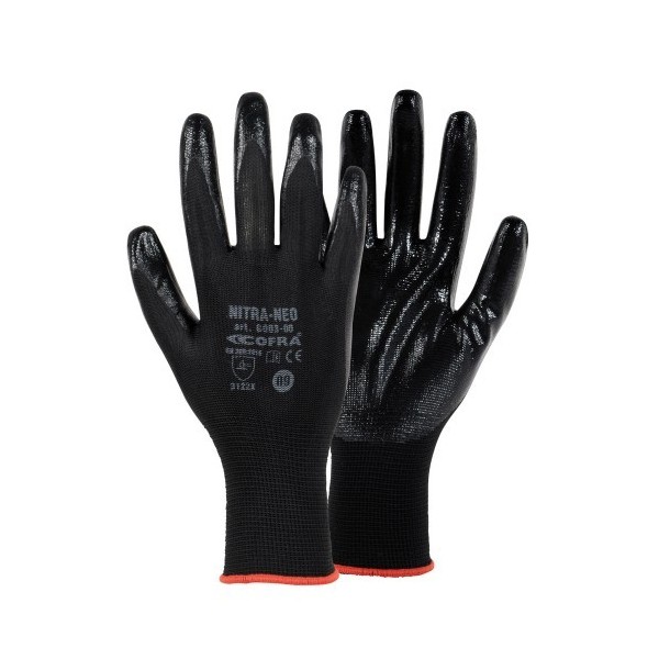 Gants Nitra-neo enduit paume nitrile noir - Lot de 10 paires