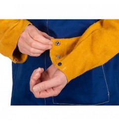 Veste de Soudeur Yellow Jacket  en croûte de bovin et coton - Bleu/Jaune